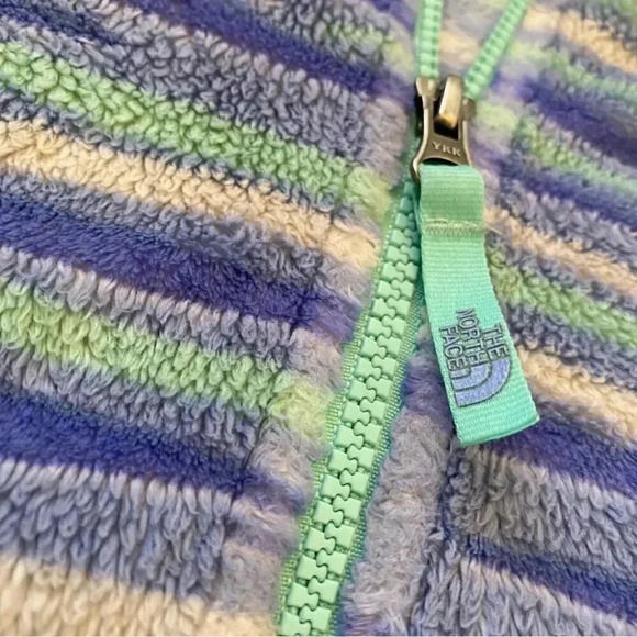 The North Face Osolita Zip Up Fleece Jacket Sweater Grapemist Blue Wavy Stripe:L - Picture 4 of 13